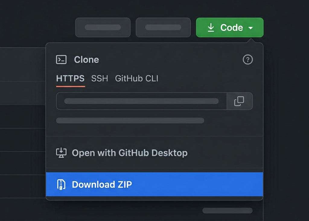Download ZIP from GitHub